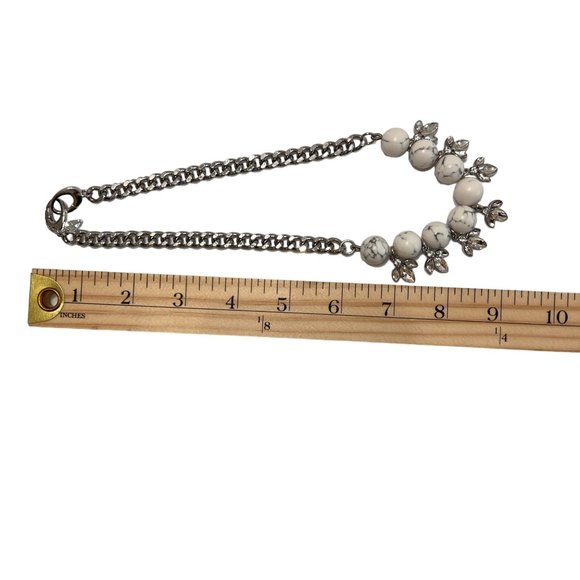 Adornable U Silver White Marble Rhinestone Reversible Statement Classic … - Picture 10 of 16